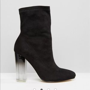 ASOS Sock Booties with Clear Heel